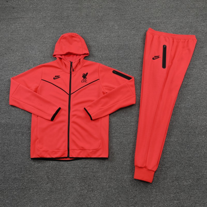 26/27 Liverpool Red Full Zipper Hooded Jacket Tracksuit + Long Pants