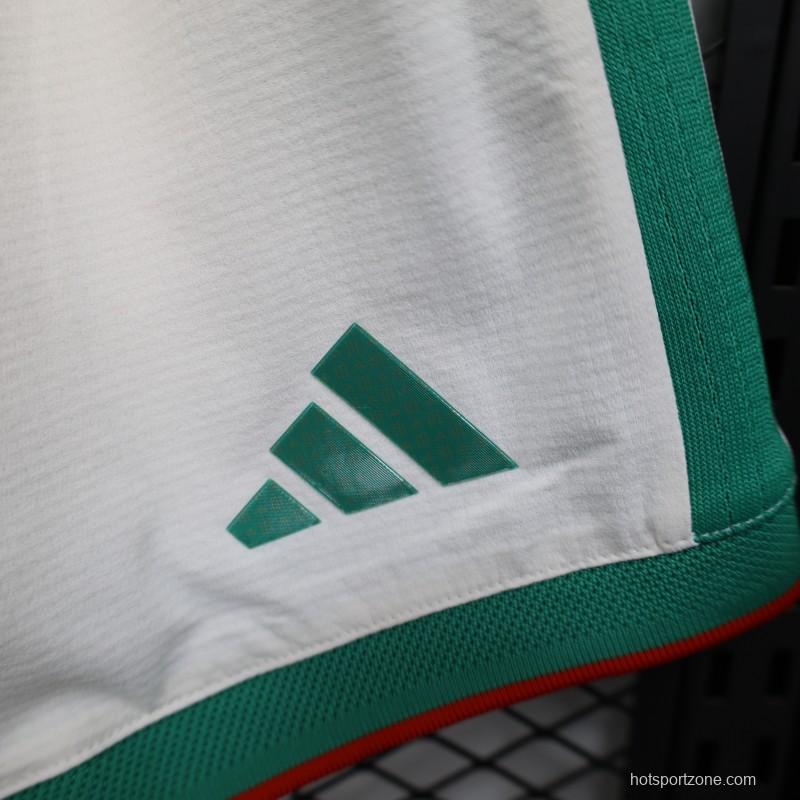 2026 Player Version Algeria White with Green Stripes Shorts