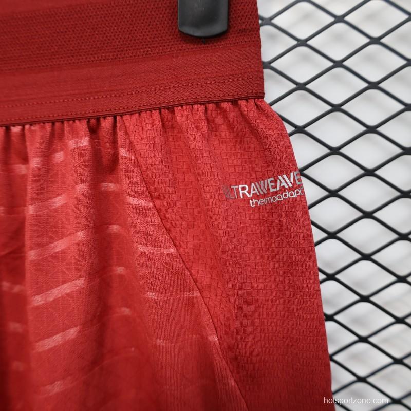 2026 Player Version Portugal Red with Wave Pattern Shorts