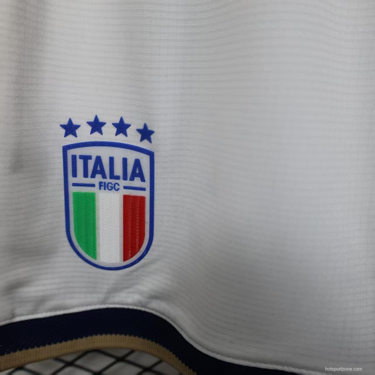2026 Player Version  Italy Home White with Gold Stripes Shorts