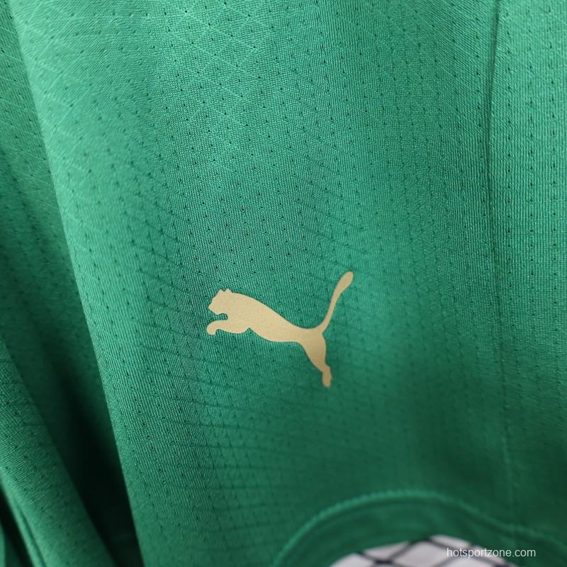 2026 Player Version Morocco Green with Red Side Panels Shorts