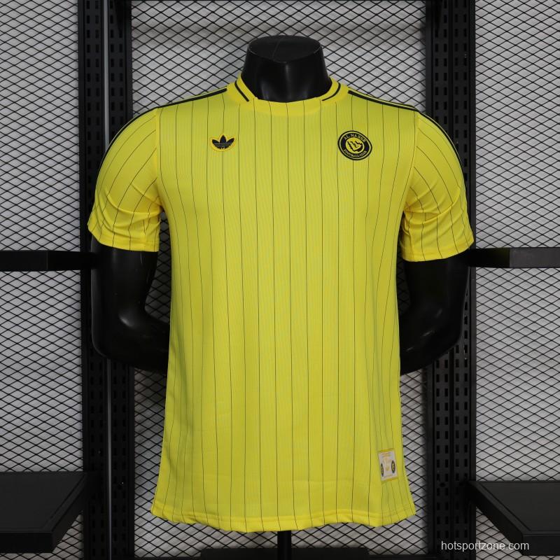 25/26 Player Version Al Nassr FC Yellow with Thin Black Pinstripes Jersey