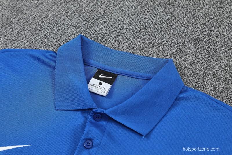 26/27  Atletico Madrid Blue  Polo Training Shirt + Long Pants Tracksuit