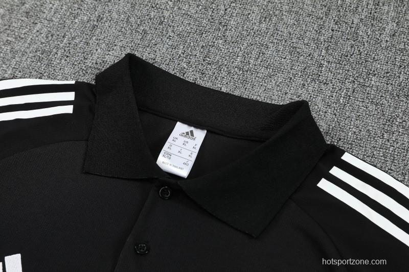 26/27  Argentina Black Polo Training Shirt + Long Pants Tracksuit