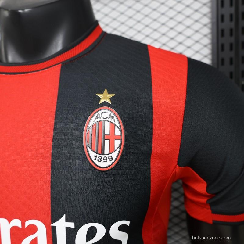 Player Version 26/27 AC Milan Red & Black Vertical Stripe Home Jersey