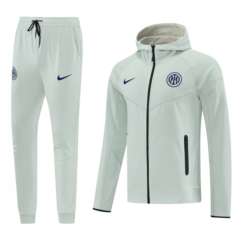 26/27 Inter Milan Light Mint Full Zipper Hooded Tracksuit + Long Pants
