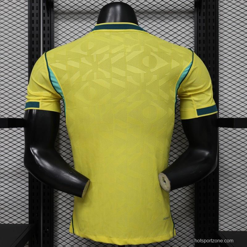 Player Version 2026 Brazil Yellow  Geometric Pattern Home Jersey