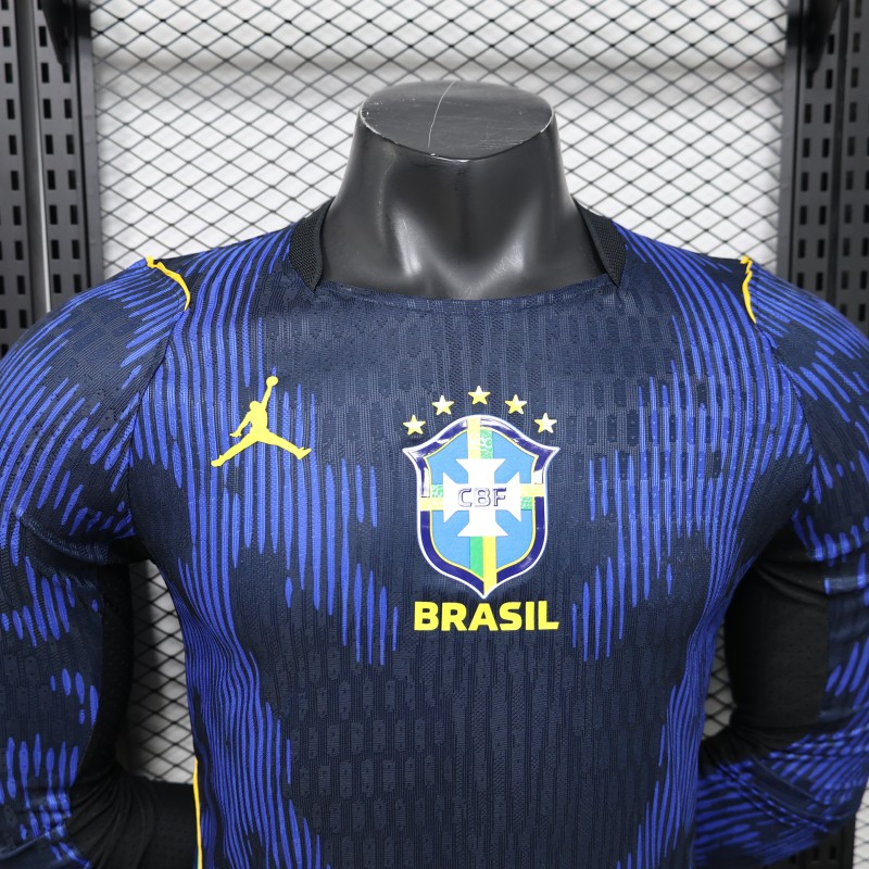 Player Version 26/27 Brazil Navy Blue Special Edition Long Sleeve Jersey