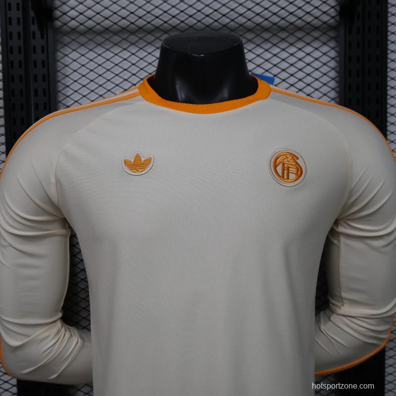 Player Version 26/27 Bayern Munich Cream White 1990 Vintage Remake Long Sleeve Jersey