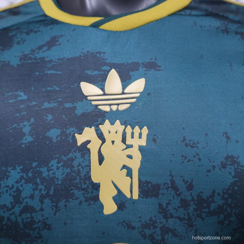 Player Version 26/27 Manchester United Teal & Gold Third Special Edition Jersey