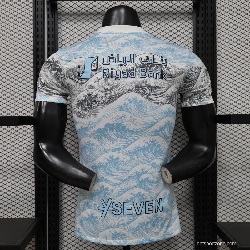Player Version 26/27 Al-Hilal SFC White & Blue Hokusai Wave Print Special Edition Away Jersey