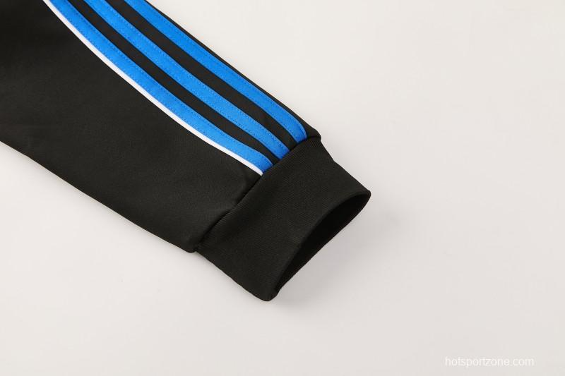 2026/27 Adidas Originals Black & Royal Blue Full Zipper Jacket Tracksuit + Long Pants