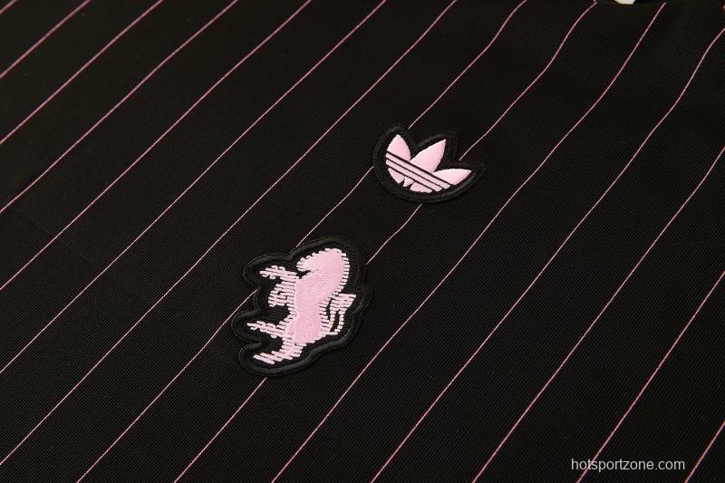 2026/27 Inter Miami CF Black Pinstripe Short Sleeve+Soccer Shorts