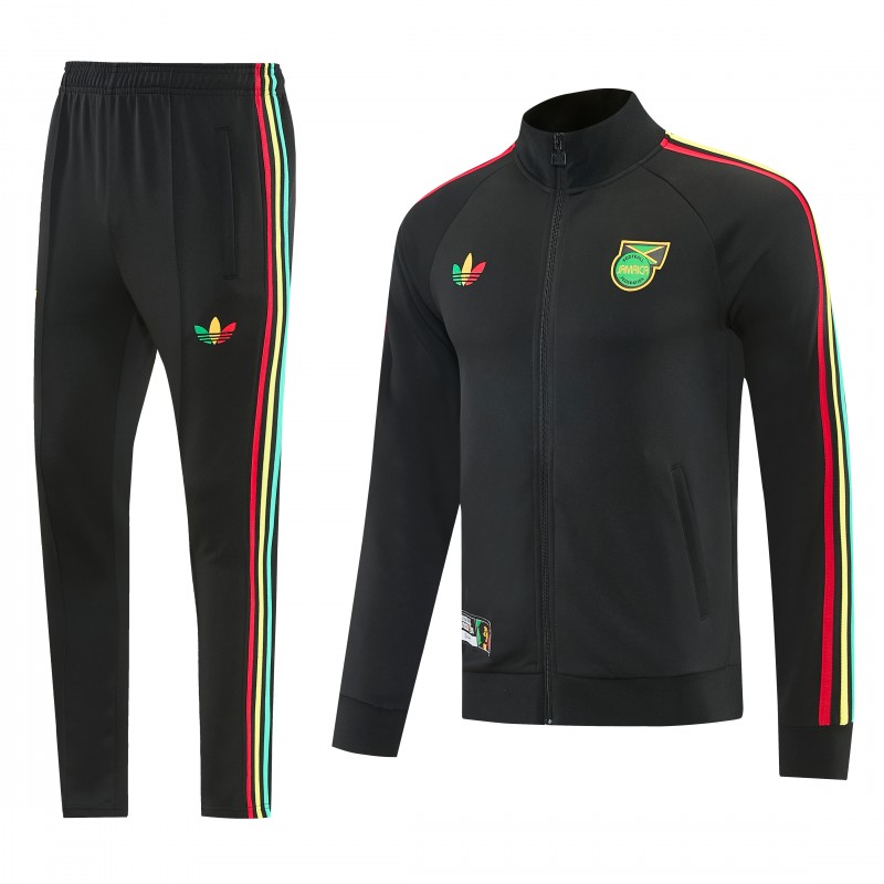 2026/27 Jamaica  Black  Full Zipper Jacket Tracksuit + Long Pants