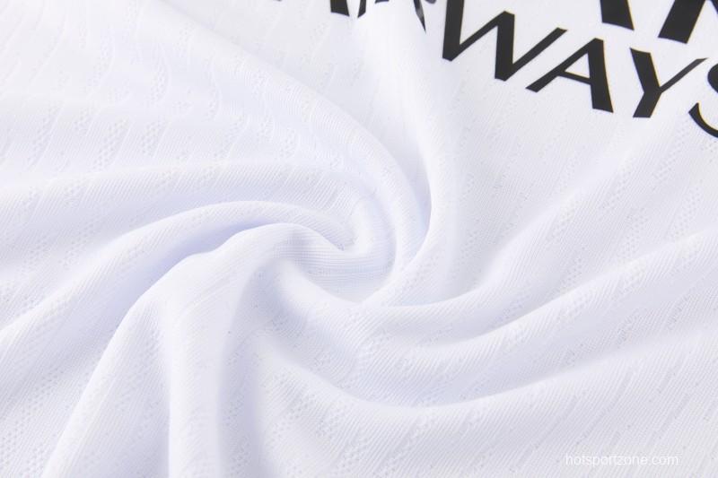 2026/27 Paris Saint-Germain White  Half Zipper Jacket Tracksuit + Light Grey Long Pants