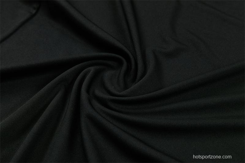 2026 Spain Black & White Half Zipper Jacket Tracksuit + Long Pants