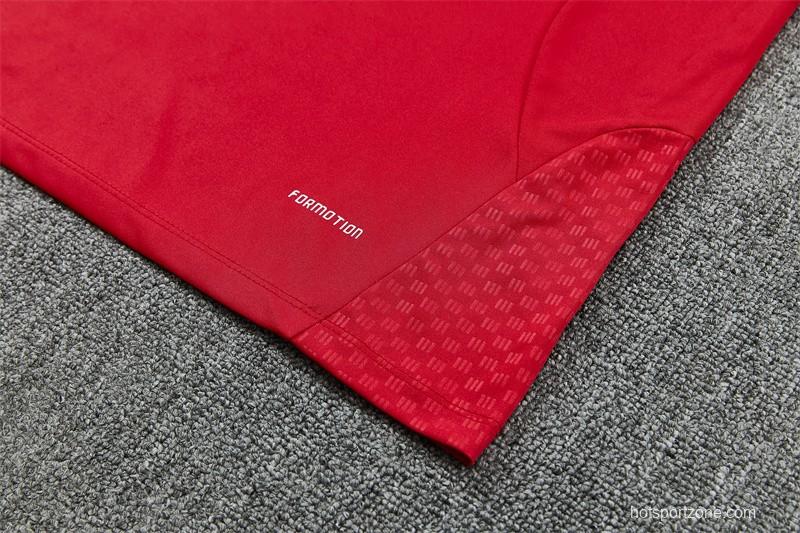 2026 Spain Red Half Zipper Jacket Tracksuit + Long Pants