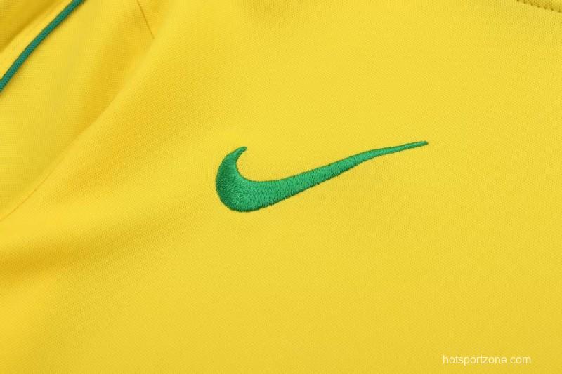 Retro 1998 Brazil Home Long Sleeve Jersey