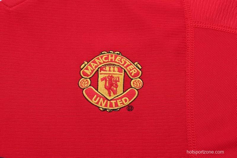 Retro 2000/02 Kids Manchester United Red Home Jersey