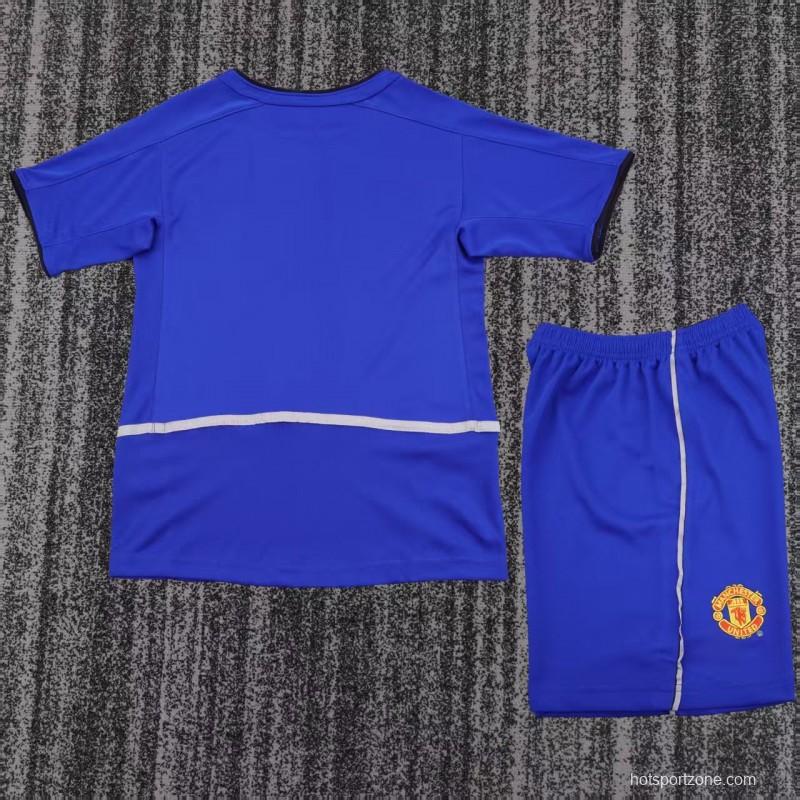 Retro Kids 02/03 Manchester United Blue Third Jersey