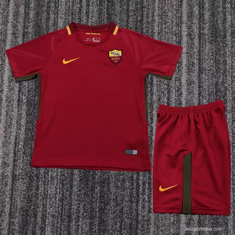 Retro Kids 17/18  AS Roma Home Jersey