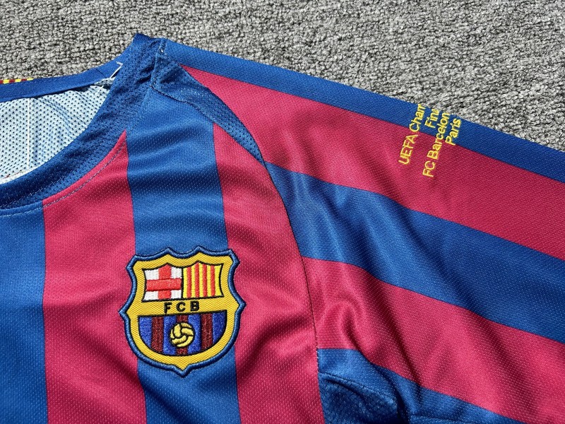 Retro Kids 05/06 Barcelona Home Long Sleeve UCL Jersey