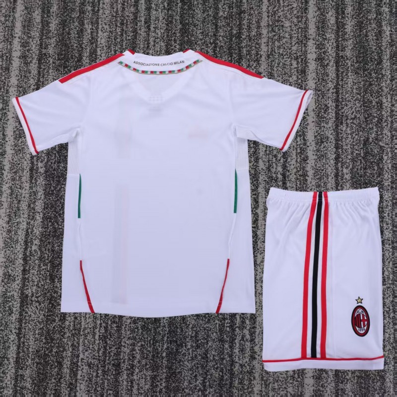 Retro 2010/11 Kids AC Milan White Away Jersey