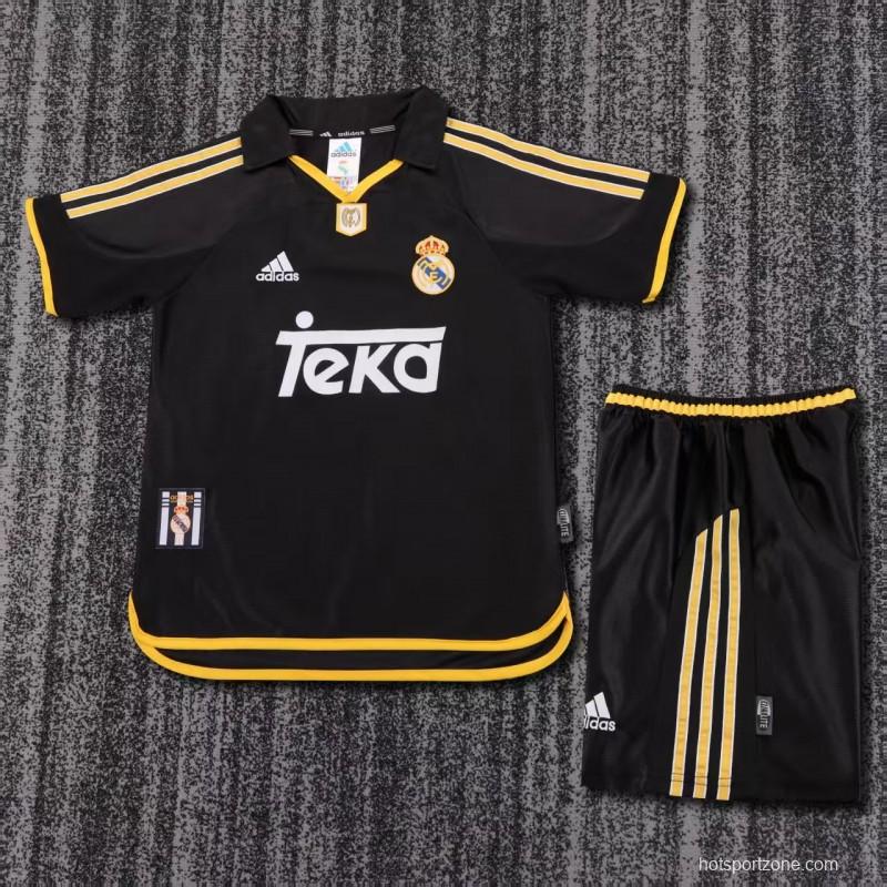 Retro Kids 99/01 Real Madrid Away Black Jersey
