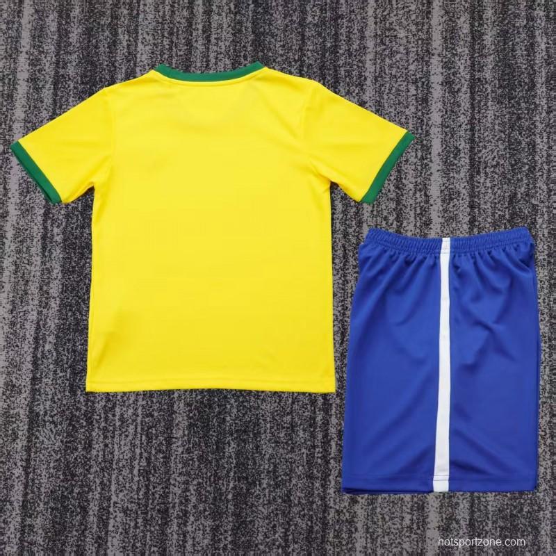 Retro 1970 Kids Brazil Yellow Jersey