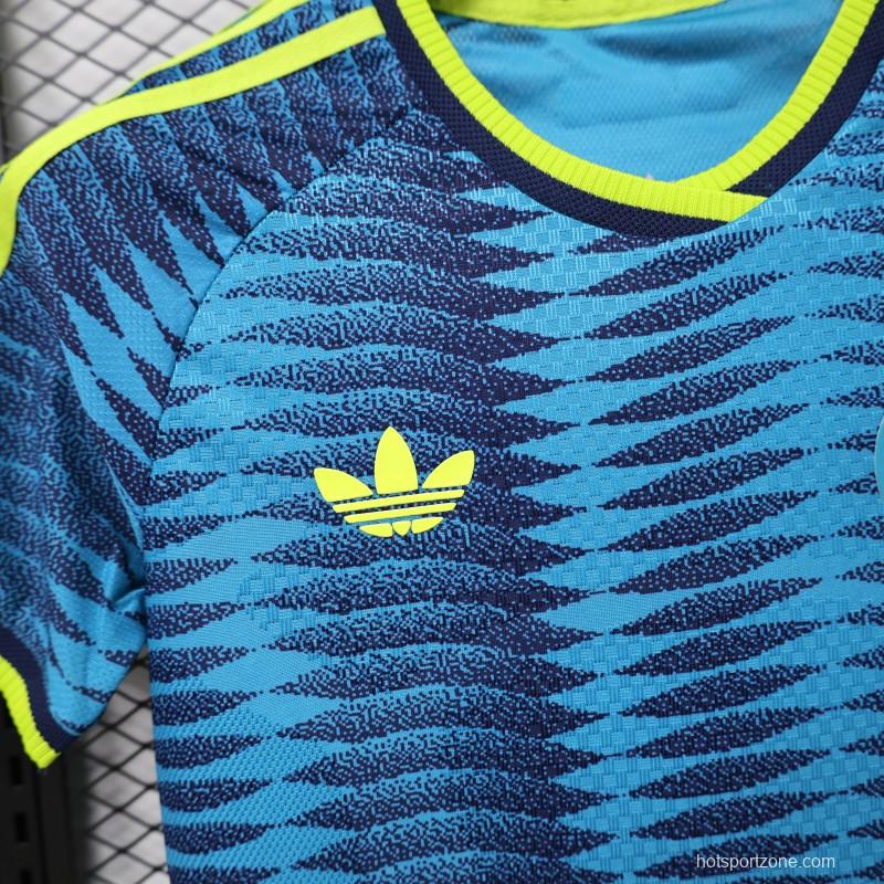 Player Version 2026 Womens Colombia Away Blue with Wave Diamond Pattern Jersey