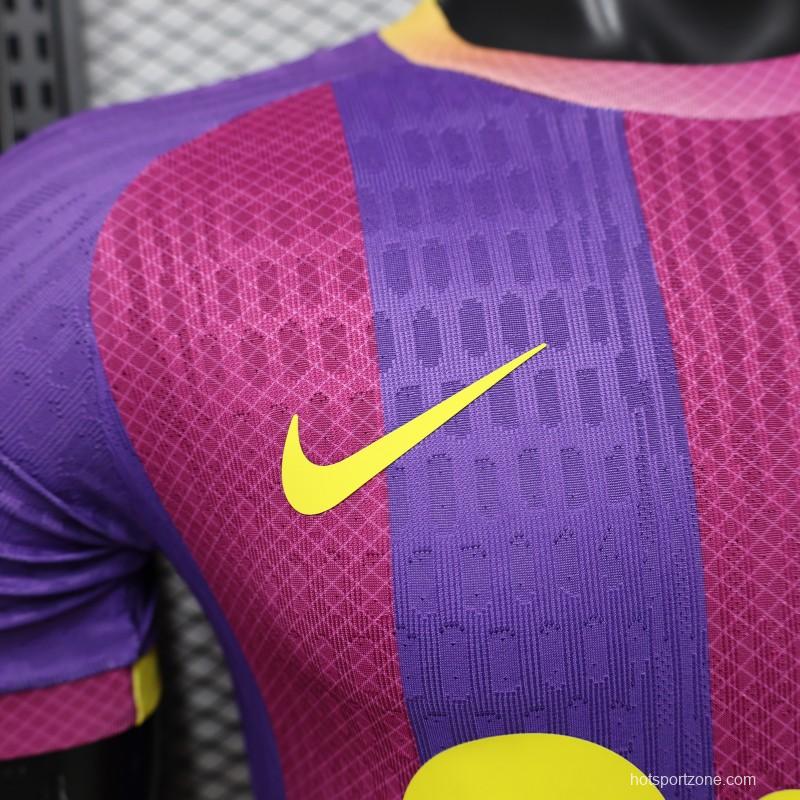 Player Version 26/27 FC Barcelona Third Purple Pink Yellow Stripe  Jersey
