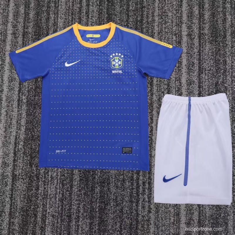 Retro 2010/11 Kids Brazil Blue & White Away Jersey