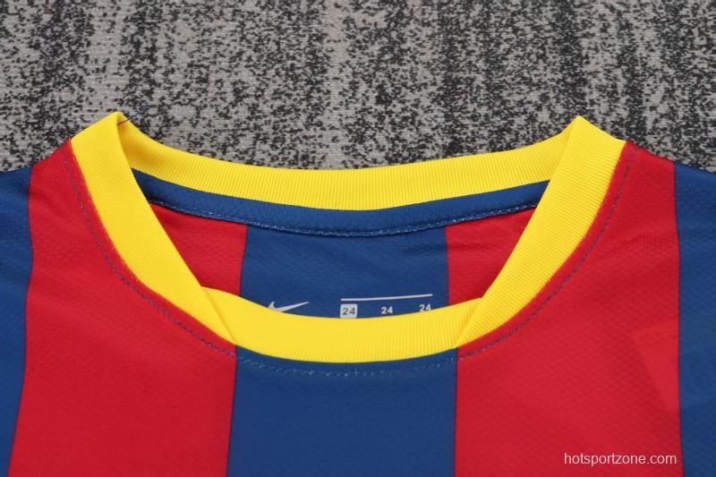 Retro Kids 10/11 Barcelona Red Blue Home Long Sleeve Jersey