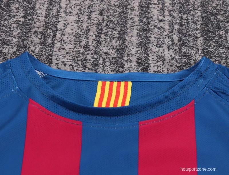 Retro Kids 05/06 Barcelona Home League Version Long Sleeve Jersey