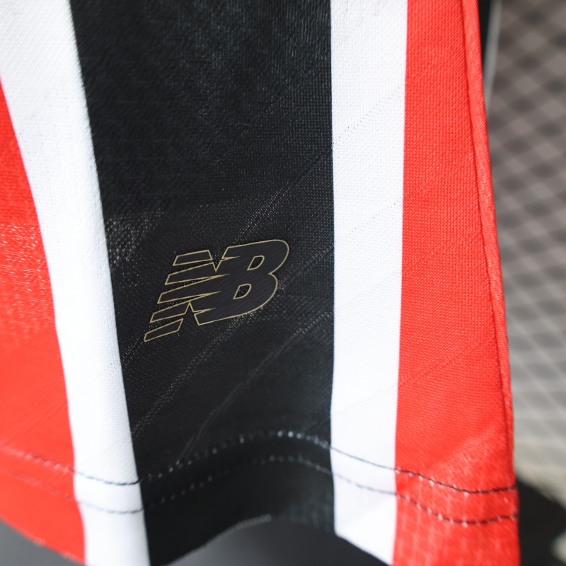 Player Version 26/27 São Paulo FC Away Red & Black Stripe  With White Collar Jersey