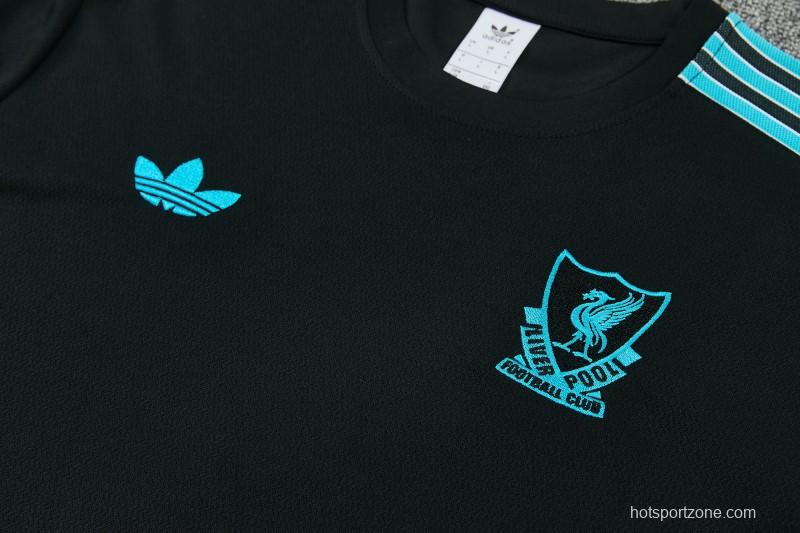 2026 Liverpool Black Short Sleeve Tracksuit + Long Pants