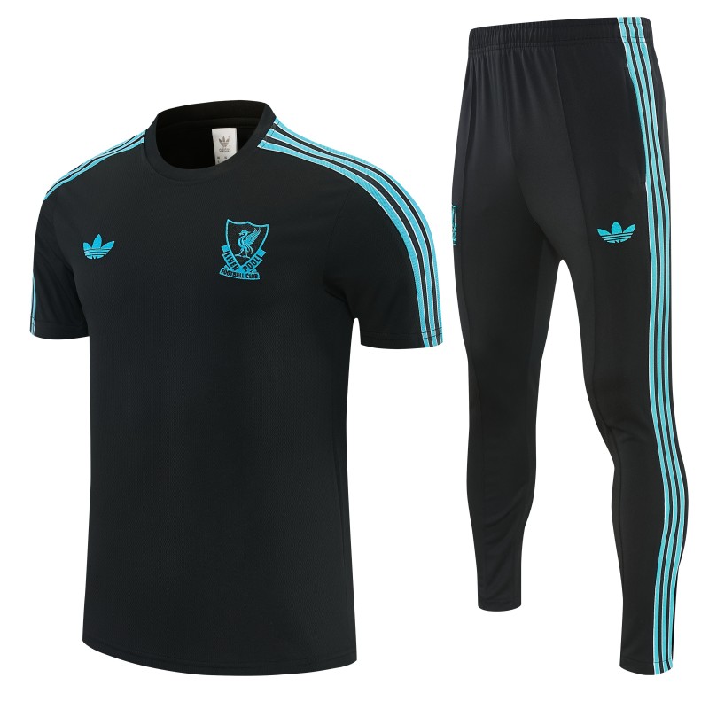 2026 Liverpool Black Short Sleeve Tracksuit + Long Pants