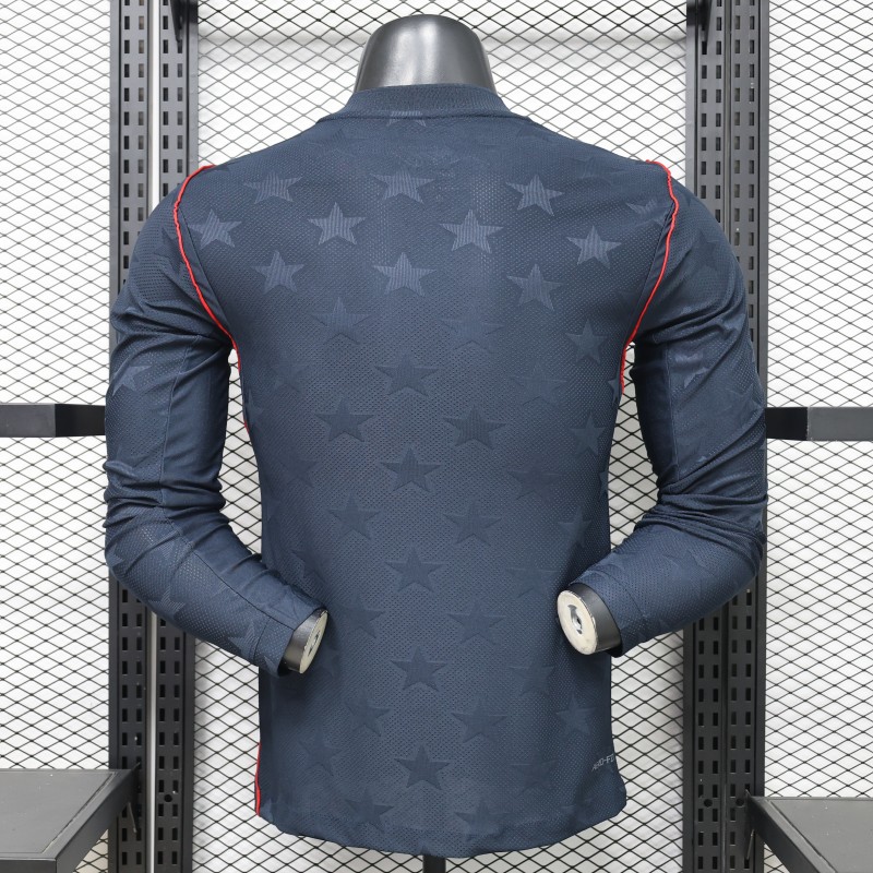 Player Version 2026 USA Navy Blue with Tonal Star  Long Sleeve Away Jersey