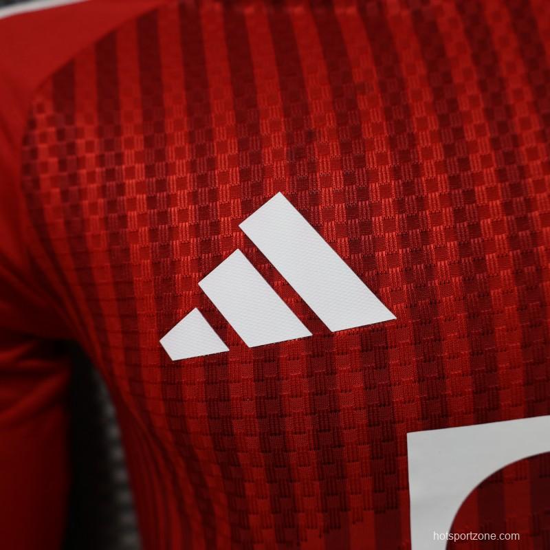 Player Version 26/27 FC Bayern Munich Red-on-Red Diagonal Stripe  Long Sleeve Jersey