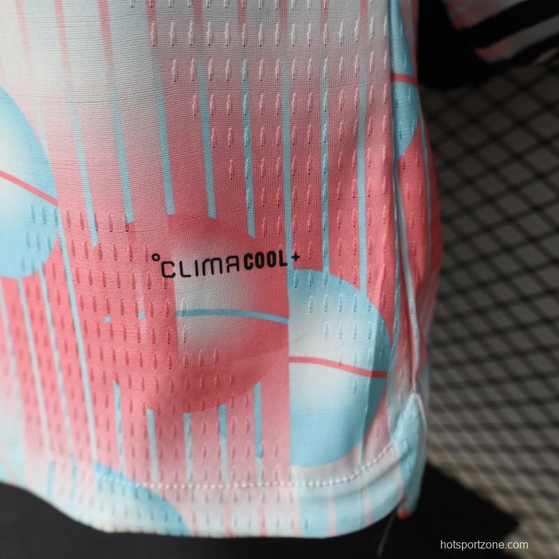 Player Version 26/27 Belgium Frozen Blue & Pink  Away Long Sleeve Jersey