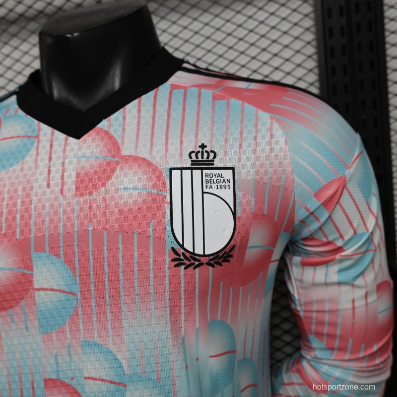Player Version 26/27 Belgium Frozen Blue & Pink  Away Long Sleeve Jersey