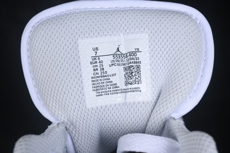 Nike Air Jordan 1 Low Retro Basketball Shoes with White Grey Blue Accents - 553558-400