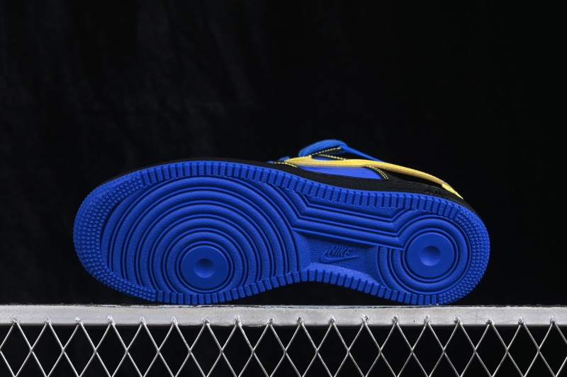 Nike Air Force 1 Low Central Cee Racer Blue Black Yellow Patent Leather Casual Sneakers - IQ1402-010