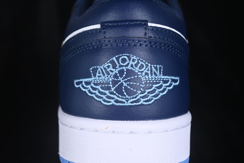Nike Air Jordan 1 Low Retro Basketball Lifestyle Shoes with Classic White and Blue Colorway - 553558-404