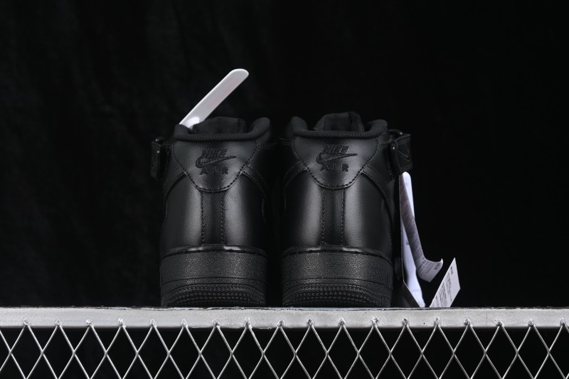 Nike Air Force 1 '07 Mid Black Casual Basketball Shoes with Leather Upper - CW2289-001