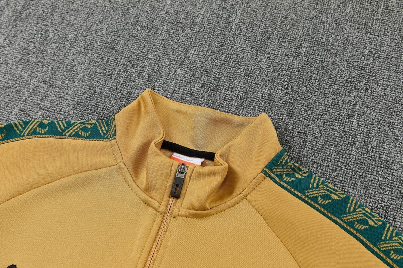 26/27 Ghana Yellow Full Zipper Jacket Tracksuit +  Black Long Pants