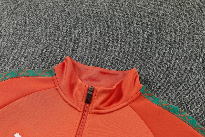 26/27 Côte d'Ivoire Orange Full Zipper Jacket Tracksuit + Long Pants
