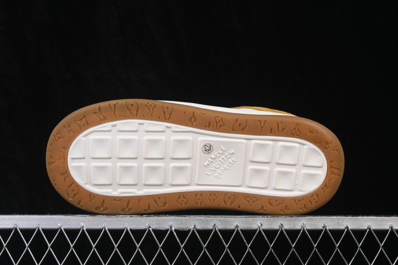 Louis Vuitton Tilted Sneakers Low-Top Casual Shoes in Calf Leather with LV Accent - Cognac