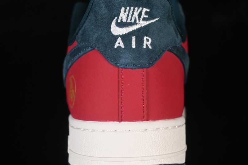Nike Air Force 1 '07 Low Casual Sneakers with Red Black White Contrasting Colors - HT5088-622