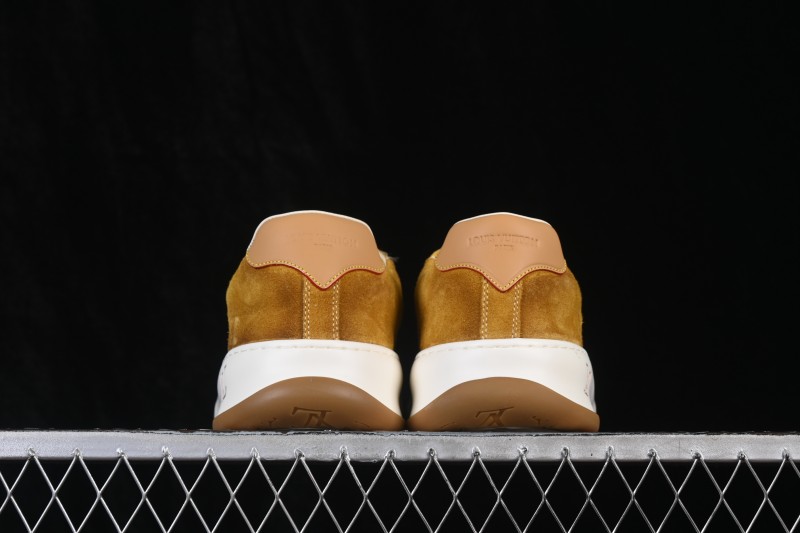 Louis Vuitton Tilted Sneakers Low-Top Casual Shoes in Calf Leather with LV Accent - Cognac